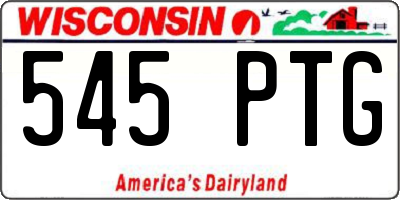 WI license plate 545PTG