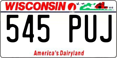 WI license plate 545PUJ
