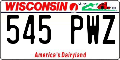 WI license plate 545PWZ