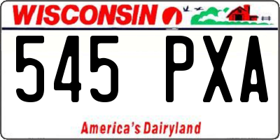 WI license plate 545PXA
