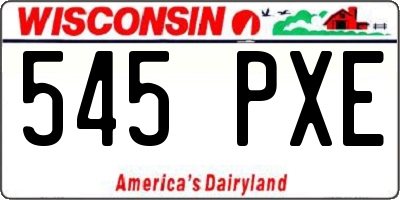 WI license plate 545PXE