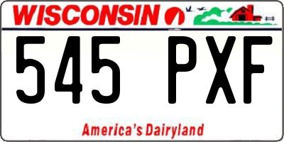 WI license plate 545PXF