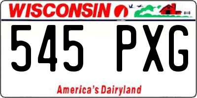 WI license plate 545PXG