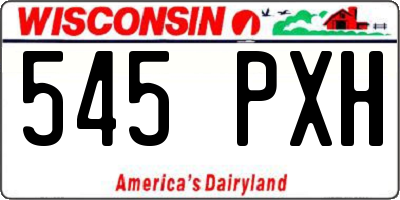WI license plate 545PXH