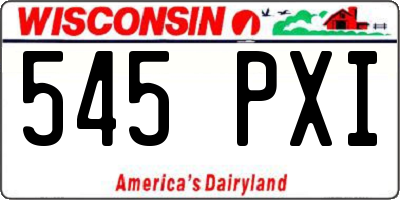 WI license plate 545PXI