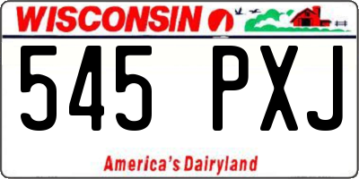 WI license plate 545PXJ