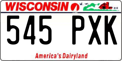 WI license plate 545PXK