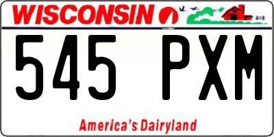 WI license plate 545PXM