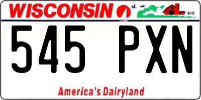 WI license plate 545PXN