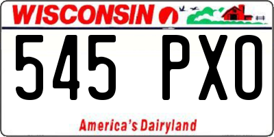 WI license plate 545PXO