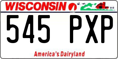 WI license plate 545PXP