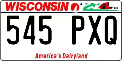 WI license plate 545PXQ