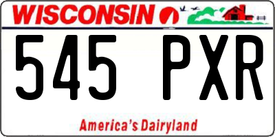 WI license plate 545PXR