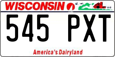 WI license plate 545PXT