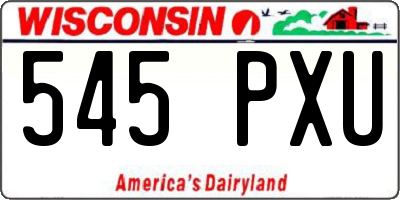 WI license plate 545PXU