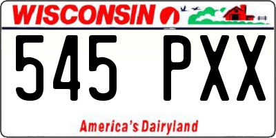 WI license plate 545PXX