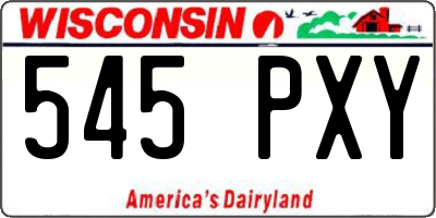 WI license plate 545PXY