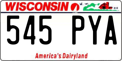 WI license plate 545PYA