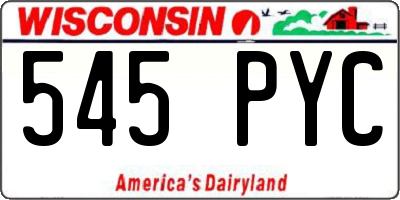 WI license plate 545PYC