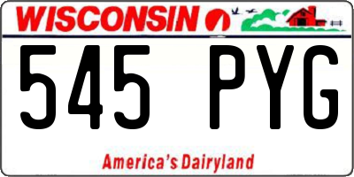 WI license plate 545PYG