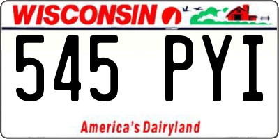 WI license plate 545PYI