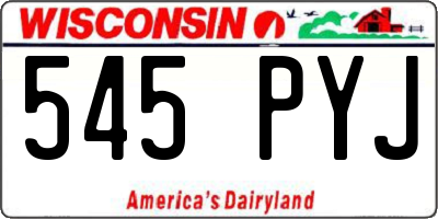 WI license plate 545PYJ