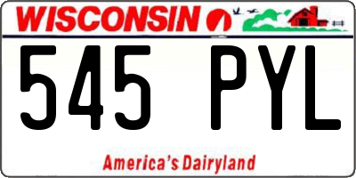 WI license plate 545PYL