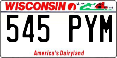 WI license plate 545PYM