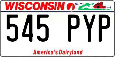 WI license plate 545PYP