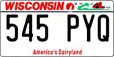 WI license plate 545PYQ