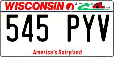 WI license plate 545PYV