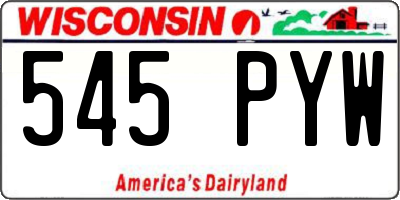 WI license plate 545PYW
