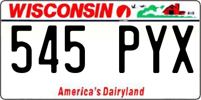 WI license plate 545PYX
