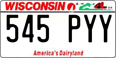 WI license plate 545PYY