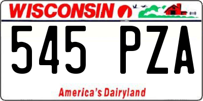 WI license plate 545PZA
