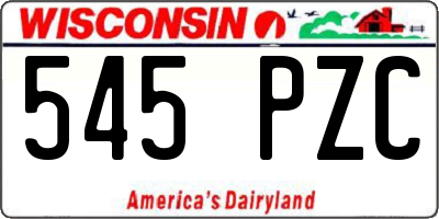 WI license plate 545PZC