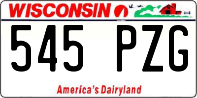 WI license plate 545PZG
