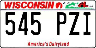 WI license plate 545PZI