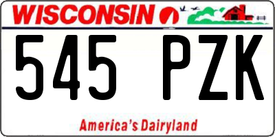 WI license plate 545PZK