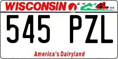 WI license plate 545PZL