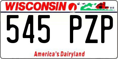 WI license plate 545PZP