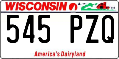 WI license plate 545PZQ