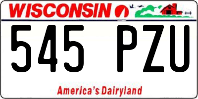 WI license plate 545PZU