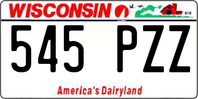 WI license plate 545PZZ