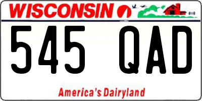 WI license plate 545QAD