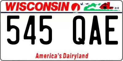 WI license plate 545QAE