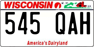 WI license plate 545QAH