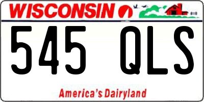 WI license plate 545QLS