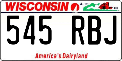 WI license plate 545RBJ