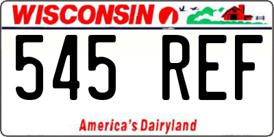 WI license plate 545REF